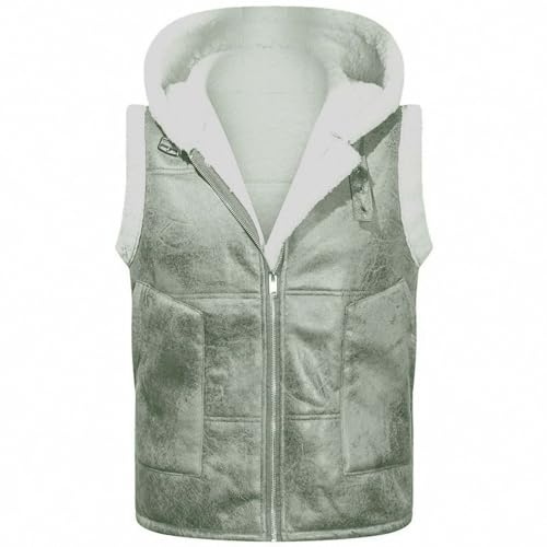 Veste sans manches doublée polaire homme gilet à capuche thermique contre le froid d'hiver