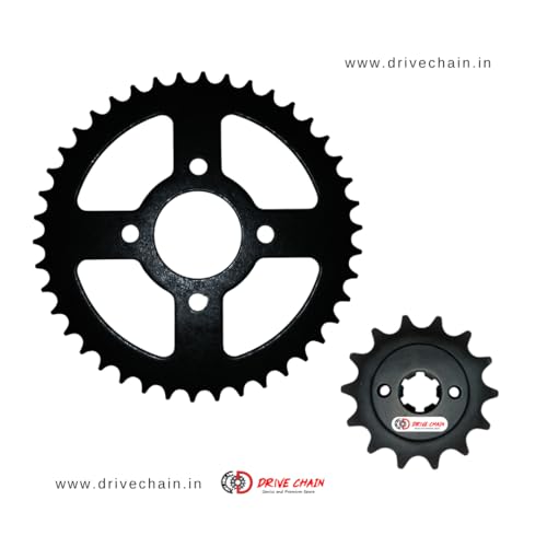 Image of Pulsar 150 Twin Disc Drive Chain Hardened and Premium Chain Sprockets kit for Bajaj Pulsar 150 Twin Disc /DTSI /UG5 /BS4 /BS6 Size 42T(4Hole) /14T(2Hole) /R520H-106Links with Branded Warranty