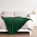 Bnuitland Dark Green Flannel Throw (50X71 inches) with Pillow Cover(18×18