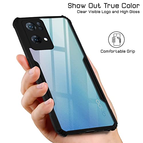Image of Jkobi Back Cover Case for Oppo Reno7 Pro 5G | Reno 7 Pro 5G (Shockproof with Polycarbonate Clear Panel | Professional Black)