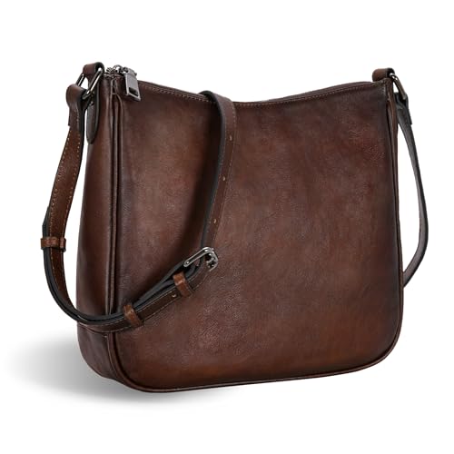 Iswee Leather Crossbody Bag for Women Purses and Handbags Adjustable Shoulder Purse Pocketbooks Travel Hobo Work Tote Daily