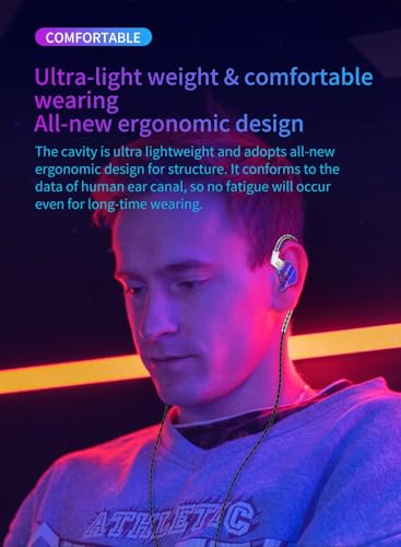 Image of keephifi KBEAR Storm in Ears for Musicians Singers Audiophile Wired Headphone in Ear Monitor Headphone 10mm Strong Magnetic Dynamic Driver Earbuds (Purple, with mic)