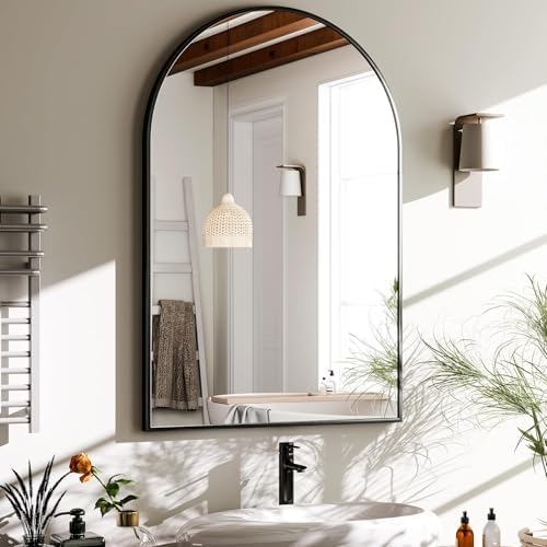 HARRITPURE 20"x30" Arched Bathroom Mirror - Wall Mounted Mirror -...