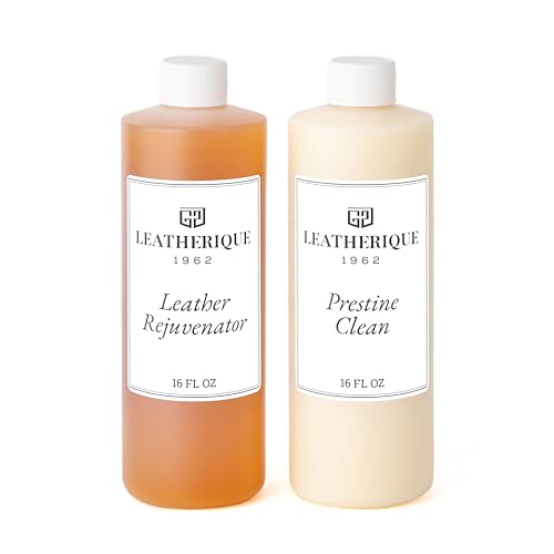 Leatherique Leather Care & Preservation Set - 16 oz | Leatherique Rejuvenator Oil & Prestine Clean 2-Step System | Softens Conditions & Preserves Leather | Perfect for Cars Furniture Saddles & More