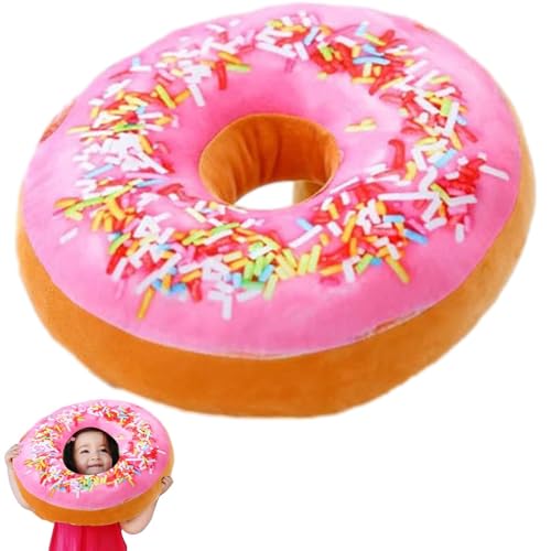 Donut-Plüschkissen – großes, rundes Donut-Kissen, süßes Leckerbissen für Kinderzimmer, verspieltes Bodenkissen, gemütliches Lesen, Raumdekoration, für Liebhaber