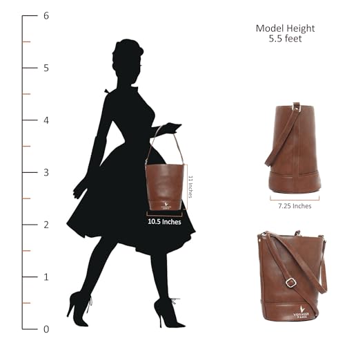 Image of Camelia Bucket Bag | Women Vegan Leather Shoulder bag | Adjustable Sling Strap | Larger Capacity Tall Bag | | Ideal For Shopping Office & Travel