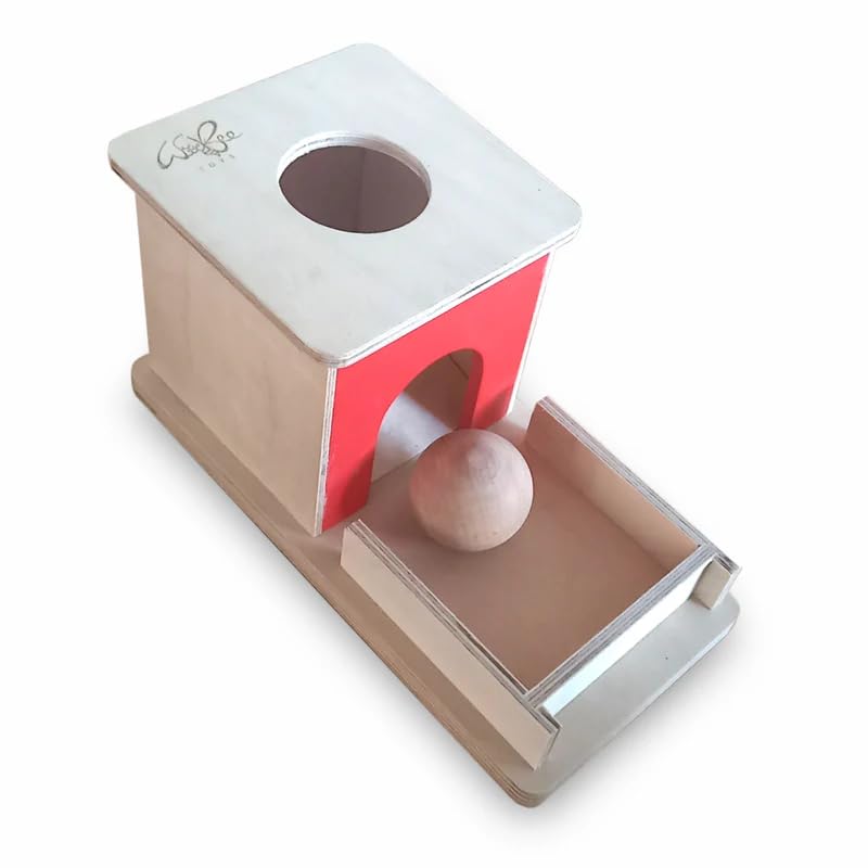Woodbeetoys Beech Wood and Birch Plywood Object Permanence Box for Kids from 8M to 2 Years(L 23 X B 12 X H 23 Cm_Multicolor) (B0D5HVB3WC) Amazon Price History, Amazon Price Tracker