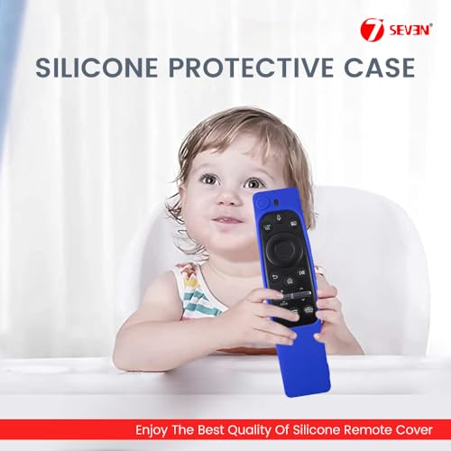 Image of 7SEVEN Compatible with Samsung Tv Remote Cover Suitable Model BN59-01XXXX Series Case to Protect Remote Control from Physical Damage, Ensure Smart Remote with 3 Hotkeys at Last Row Only Fit (Blue)