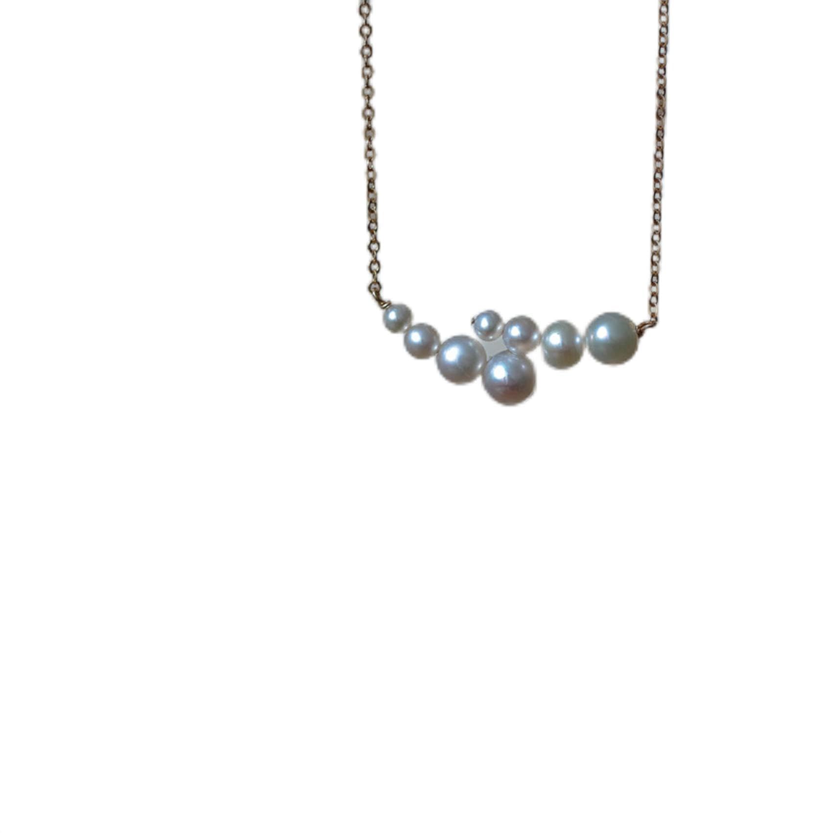 Collier perles naturelles réglable pour décolleté de mariée - 2