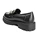 MUSSHOE Loafers for Women Platform Chunky Comfortable Slip-On Womens Loafers Fashion Business Work Dressy Casual Shoes,Black PU 8