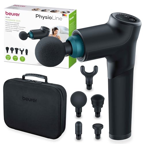 Beurer MG 185 Pistolet de massage avec 5 têtes de massages, massage des points gâchettes, relâchement des tensions, appareil de massage musculaire avec 9 niveaux...