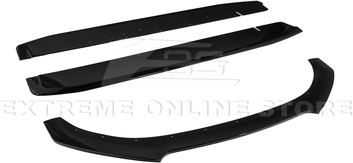 Replacement For 2022-Present Subaru BRZ Models | JDM Chargespeed Exterior CS Style ABS Plastic Front Bumper Lip Splitter & Side Skirts Rocker Pair Body Kit (Glossy Black)