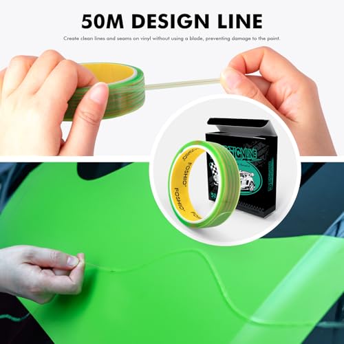 FOSHIO Vinyl Wrap Tool Kits Knife Less Tape 50m (164ft), Felt & Card Squeegee, PPF Squeegee & Tucking Tool, Exacto Knife, Plastic Scraper, Gloves, Magnets for Car Wraps Wrapping Window Tint Kit - Image 3