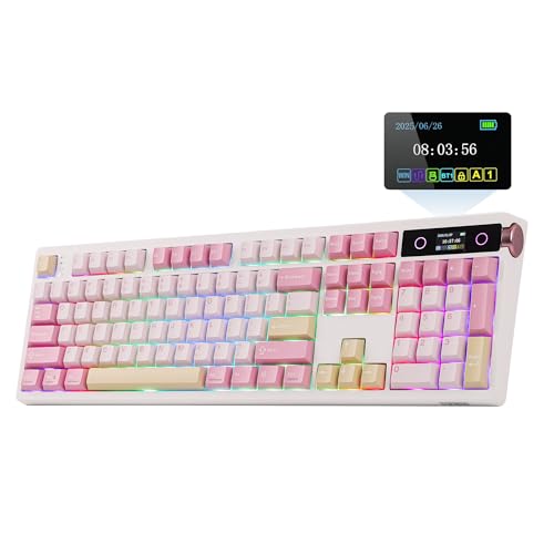 EPOMAKER TH108 PRO Full Size Mechanical Keyboard with Screen & Knob, Wireless Gaming Keyboard with...