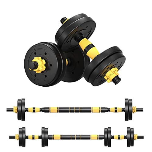 Debonla Adjustable Dumbbell Set, Dumbbells Barbell Weight Lifting Set with Connecting Rod for Men and Women Home Gym Fitness and Exercise Training(22 lbs-110 lbs), (A) Yellow | 22lb/10kg Debonla Adjustable Dumbbell Set, Dumbbells Barbell Weight Lifting Set with Connecting Rod for Men and Women Home Gym Fitness and Exercise Training(22 lbs-110 lbs), (A) Yellow | 22lb/10kg