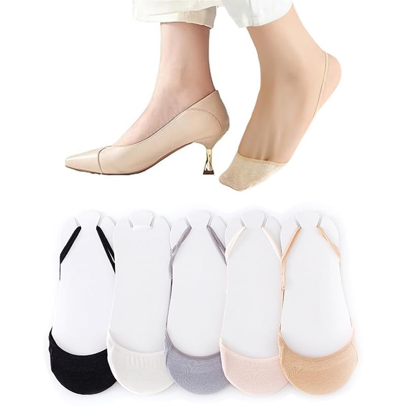 Sponsored Ad – 5 pairs of garter socks，Womens No Show Socks Nylon Ultra Low Cut Liner Socks Non-Slip Socks，Non-Skid Breathable No Show Socks,Invisible Half Socks for High Heels