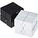 2 Packs Infinity Cube Fidget Toys Fidget Blocks, Mini Infinity Cube Desk Toy Stress Relief Toys, Cube Antsy Lab ADHD Desk Toy for Kids and Adults, Black and White Sensory Toys for Autistic Children