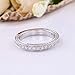 Dsnyu 18K White Gold Rings, Women Ring Half Eternity Round Moissanite Band White Gold Fashion Trendy Size 9.5