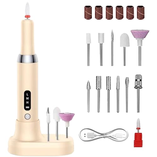 Taladro Eléctrico Para Limas De Uñas, Kit De Máquina De Manicura Y Pedicura, Taladro De Uñas De Velocidad Ajustable, Recargable, Diseño Inalámbrico, Velocidad De 0-15000 RPM, Para Niñas, Mujeres