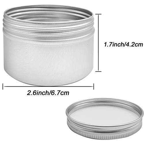 12pcs 4oz/120ml Metal Candle Tins,Aluminum Tin Cans with Screw Lid Containers, Aluminum Screw Top Round Steel Cans for Candle Making,Gift Boxes Spice Storage and DIY Crafts - Thumbnail 2