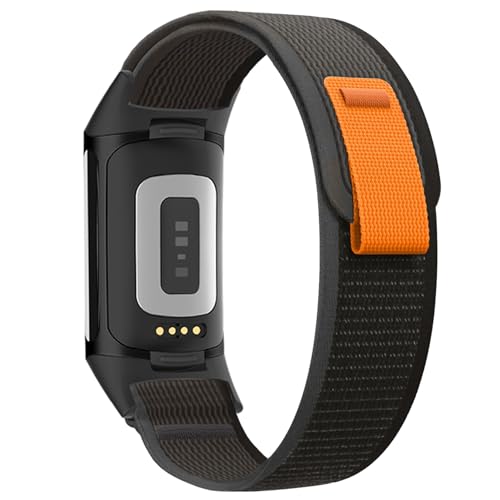 Wizvv Nylon Armband Kompatibel mit Fitbit Charge6/Charge5, Ersatz Sport Loop Uhrenarmband für Fitbit Charge 6/5 Damen Herren