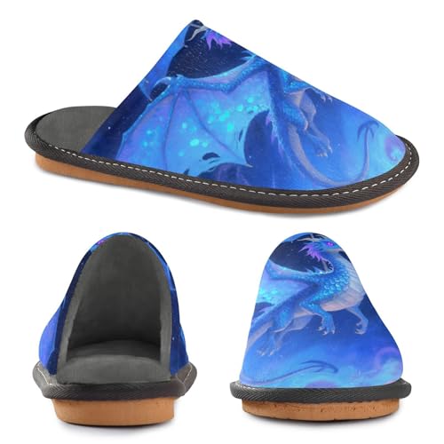 Slippers for Women Dragon Flying under Umbrella Soft Fuzzy Women's Slippers Indoor and Outdoor Shoes2