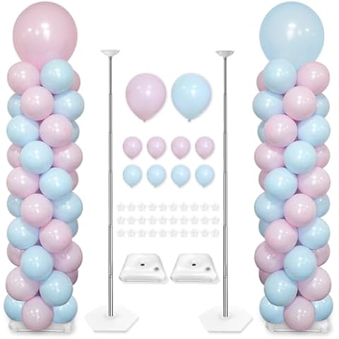 YALLOVE Balloon Column Stand Set with Balloons Cover
