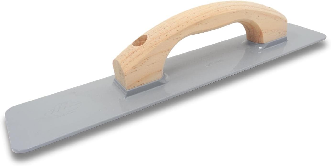 MARSHALLTOWN Cast Magnesium Hand Float, 16 Inch x 3-1/8 Inch, Concrete Float, Concrete Finishing Tool, Provides a Smooth Finish, Wood Handle, Round Handle Style, Made in the USA, 148RW