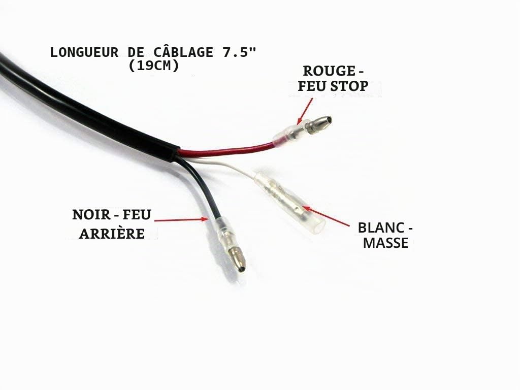 Rond Moto LED Feu Rouge Feu Arrière - 2" 50mm pour Garde-Boue Arrière - Encastré pour Cafe Racer Street Scrambler Projet