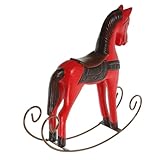DECOMELODY Adorno de Caballo de Madera Pequeño Decorativo Colorido Estilo Nórdico para Escritorio y Hogar Figura Artesanal Ligera y Detallada para Decoración Navideña y Fiesta