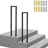 【Matériau】La rampe d'escalier est fabriquée en fer forgé et en tube galvanisé. Revêtement antirouille, protection double couche, durée de vie plus longue. Convient à toute scène intérieure ou extérieure.