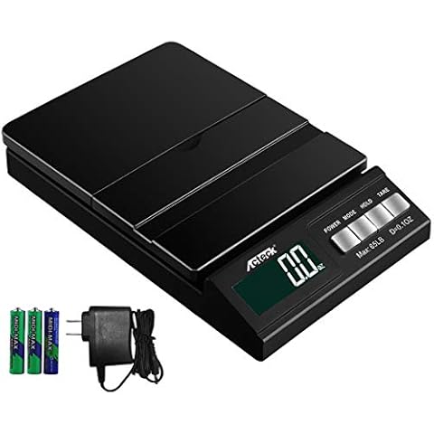 Acteck A-CE65 65LB Digital Shipping Postal Scale with AC Adapter, Black Cover