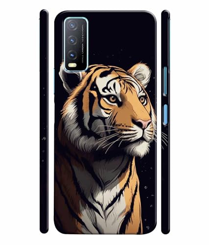 Image of Tiger Faces Animal Printed Hard Back Case Cover & Compatible for Vivo Y20 / Vivo Y20i (Multicolor) - D1807