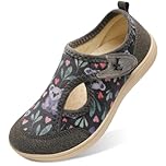 JIASUQI Breathable Diabetic Shoes for Women Non-Slip Wide Shoe for Swollen Feet Adjustable Arthritis Walking Shoes Ladies House Slippers(Grey Koalas 38,Size 5)