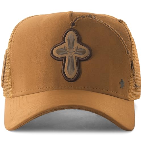 Image of Sacudido's | Trucker Cap Cross Rosary | Snapback Hats, Adjustable, Unisex, Faith