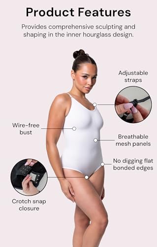 Snatched Women's Shapewear Bodysuit Tummy Control Body Shaper - Seamless Sculpting Waist Body Suit4