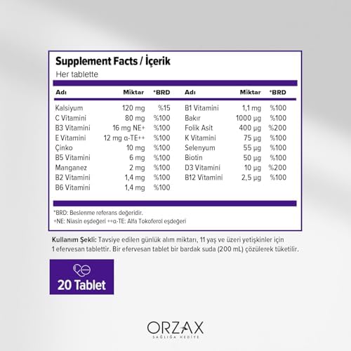 Orzax Efervit Multivitamin 20 Eff Tablet - Görsel 2