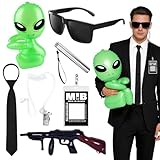 Robuste et réutilisable : cet ensemble d'accessoires de costume pour homme en noir se distingue par un confort optimal. Il est fabriqué en polyester de haute qualité et en plastique robuste, durable, adapté à une utilisation à long terme et réutilisable. L'enfilage et le retrait sont un jeu d'enfant et se font en quelques minutes. Parfait pour s'amuser et votre prochaine aventure secrète