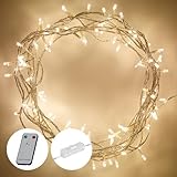 Lights4fun 100er LED Lichterkette warmweiß strombetrieben mit An- und Ausschalter Lichterkette Innen mit Stecker