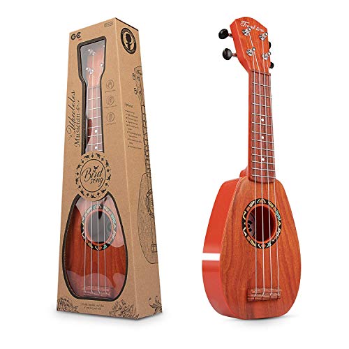 aPerfectLife 17" Kids Ukulele Guitar Toy 4 Strings Mini Guitar Children Musical Instruments Educational Learning Toys with Picks and Strap for Toddler Kids Boys Girls Beginner Starter (Burlywood) - Thumbnail 4