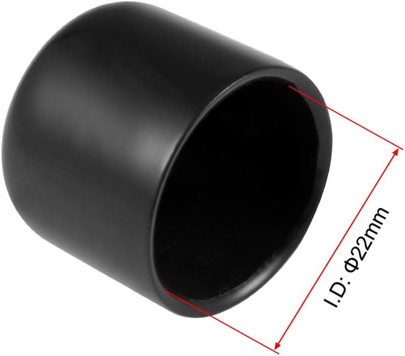MACHSWON 10pcs Black Rubber Round End Caps, 22mm ID, Vinyl Thread Protectors for Screws Tubes, Cables, Wires, etc - Image 2