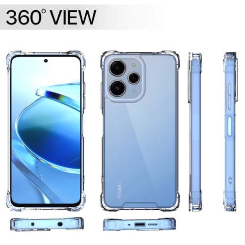 Image of Outlouders Back Cover for Redmi 12 4G Clear Transparent PC + TPU Bumper Case with Raised Edges for Shockproof Protection (Transparent)