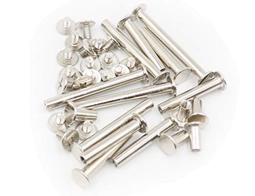 Lby 160Pcs Phillips Chicago Screws Binding Screw Posts,M5 X 10/15 /20/25 /30/35/40/45Mm Book Screws,Binding Barrels And Screws Assortment Kit, For Leather Saddles Purses Belt Repair,Nickel-Plated #TOP2