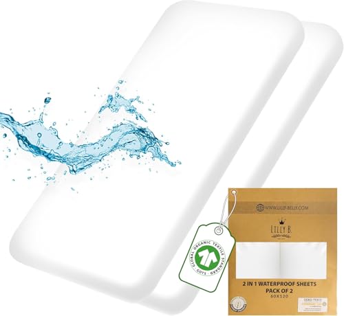 Lilly Belly Draps Imperméables pour Lit Bébé 120x60 | Protège-Matelas 120 x 60 cm | Drap-Housse pour Bébé | Protection et Confort Complets