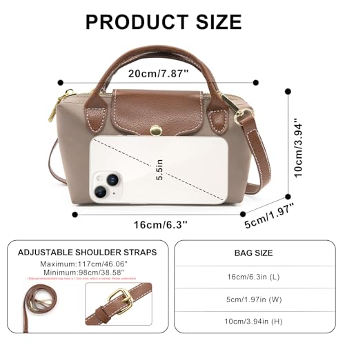 Bolso Mini Crossbody para Mujer en Nylon Caqui miniatura 3