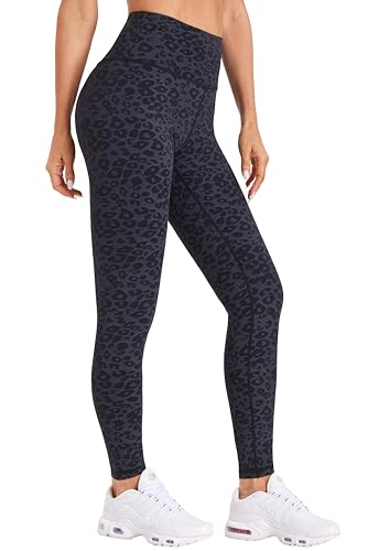 Enjoyoga Leggings Damen High Waist [mit Innentasche] -Blickdicht Sporthose Laufhose für Sport Yoga Gym -13(S-M, Y -Schwarz Leopard)