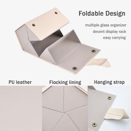 Image of Kenpal Sunglasses Storage Organizer Holder Foldable Travel Case with 5 Slot Compartments for Multiple Glasses