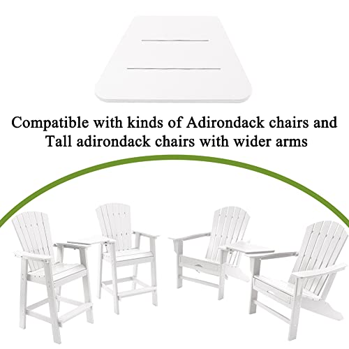 Lzrs Adirondack Square Connecting Plate Side Table, Poly Lumber End Tables For Patio, Backyard,Pool, Arm Tray Table For Adirondack Chair, Easy Maintenance & Weather Resistant(White) #TOP4
