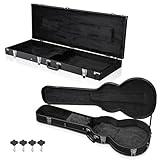 AW 2 Set Electric Guitar Hard Cases Wooden Shell for Les Paul Style & Universal Fit Portable Carrying Gig Bag with Lock Latch Key Handle Studio Travel
