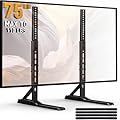 PERLESMITH Universal TV Stand Mount for 22-75 Inch TVs, Height Adjustable Table Top TV Stand, Great Load-Bearing Replacement TV Legs with Tempered Glass Holds up to 110lbs, Max VESA 800 x 600mm